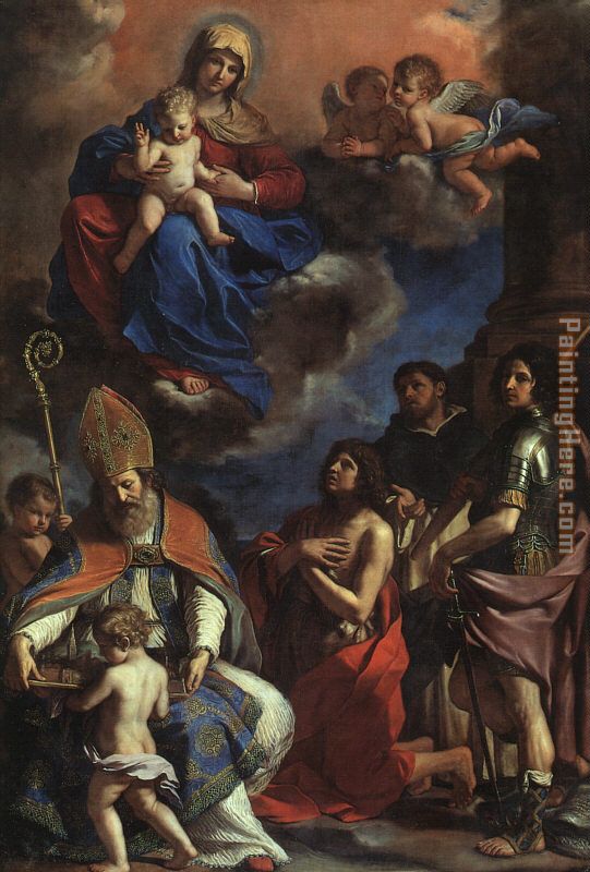 The Patron Saints of Modena painting - Guercino The Patron Saints of Modena art painting